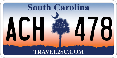 SC license plate ACH478