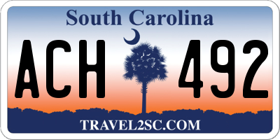 SC license plate ACH492