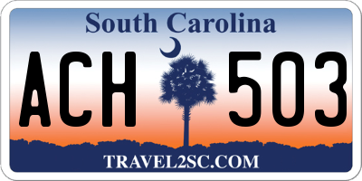 SC license plate ACH503
