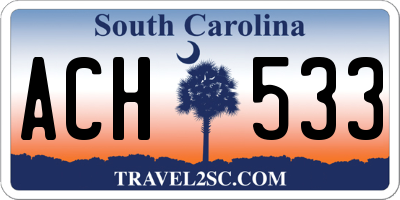 SC license plate ACH533
