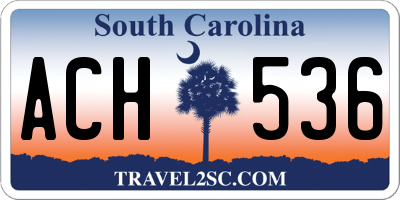 SC license plate ACH536