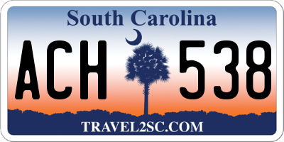 SC license plate ACH538