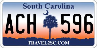 SC license plate ACH596