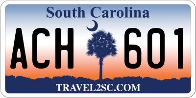 SC license plate ACH601