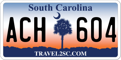 SC license plate ACH604