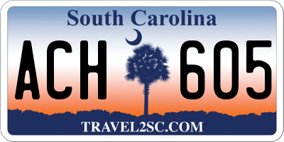 SC license plate ACH605