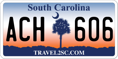 SC license plate ACH606