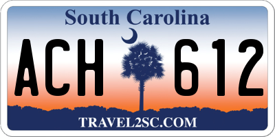SC license plate ACH612