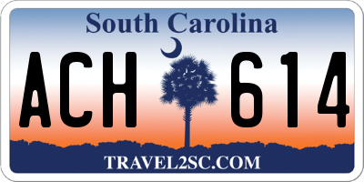 SC license plate ACH614