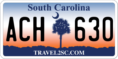 SC license plate ACH630