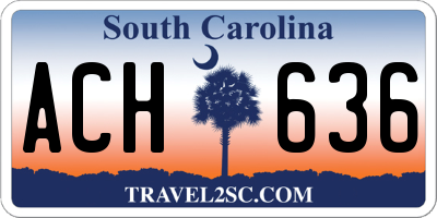 SC license plate ACH636