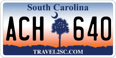 SC license plate ACH640
