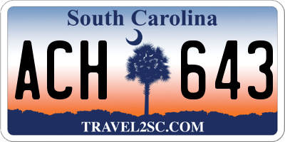 SC license plate ACH643