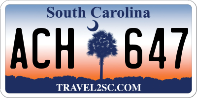 SC license plate ACH647