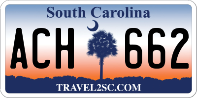 SC license plate ACH662