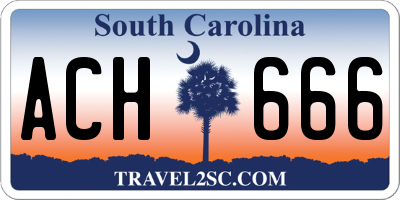 SC license plate ACH666