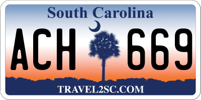 SC license plate ACH669