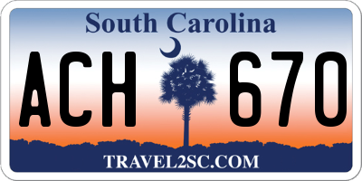 SC license plate ACH670