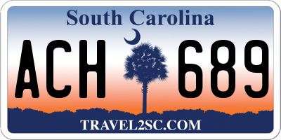 SC license plate ACH689