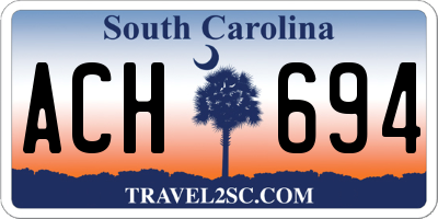 SC license plate ACH694