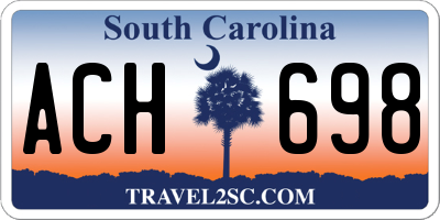 SC license plate ACH698