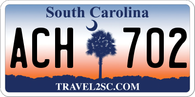 SC license plate ACH702