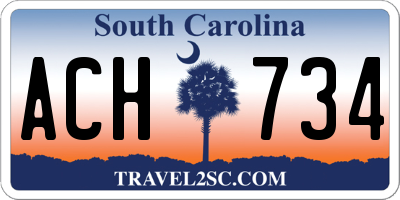 SC license plate ACH734