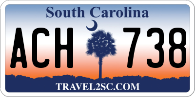 SC license plate ACH738