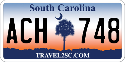 SC license plate ACH748