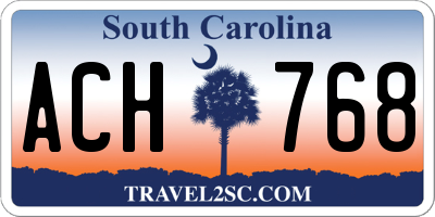 SC license plate ACH768