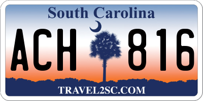 SC license plate ACH816