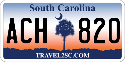 SC license plate ACH820