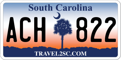 SC license plate ACH822