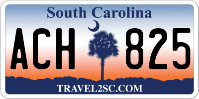 SC license plate ACH825