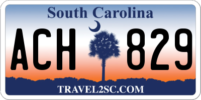 SC license plate ACH829