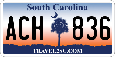 SC license plate ACH836