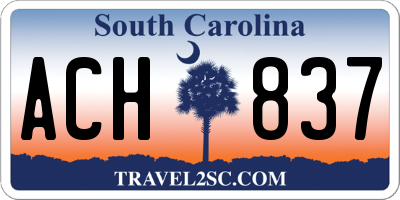 SC license plate ACH837