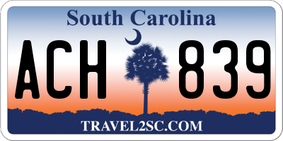 SC license plate ACH839