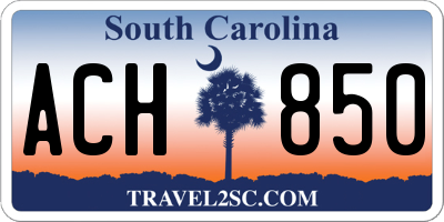 SC license plate ACH850