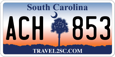 SC license plate ACH853