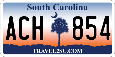 SC license plate ACH854
