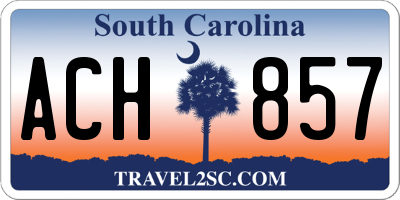 SC license plate ACH857