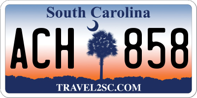 SC license plate ACH858
