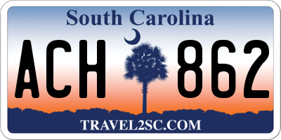 SC license plate ACH862
