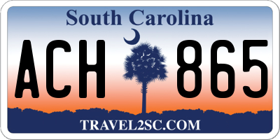SC license plate ACH865