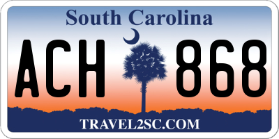 SC license plate ACH868