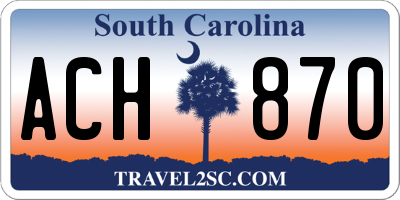 SC license plate ACH870