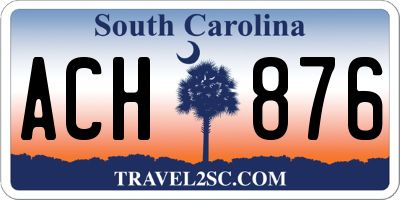 SC license plate ACH876