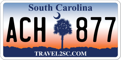 SC license plate ACH877