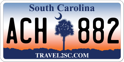 SC license plate ACH882